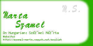 marta szamel business card